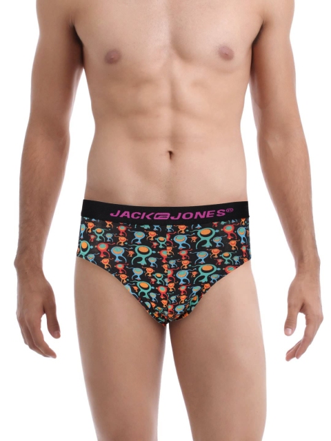

Jack & Jones Men Black Printed Briefs 1755562005