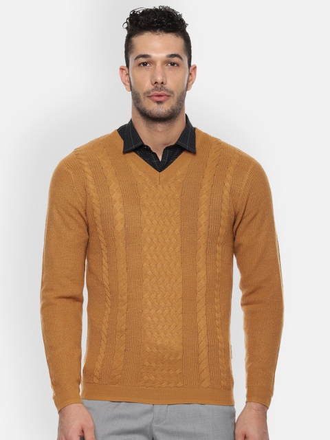 

Van Heusen Men Brown Self Design Sweater