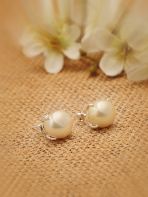 

Sepia Gold-Toned Sterling Silver Circular Studs