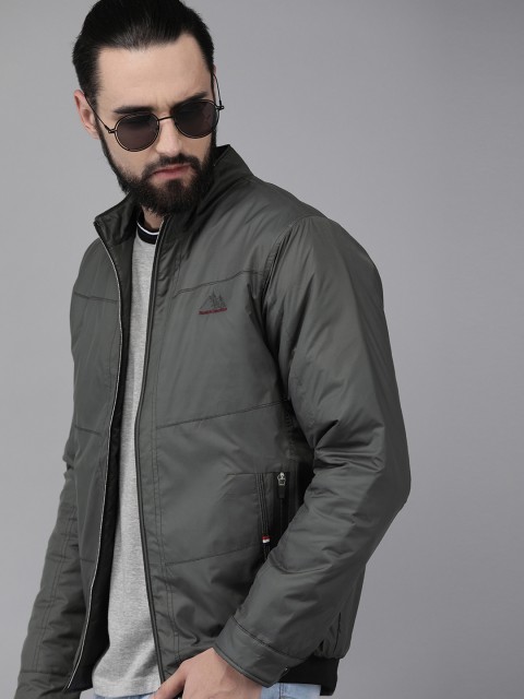 

Roadster Men Charcoal Solid Bomber Jacket