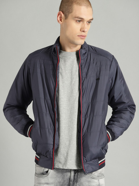 

Roadster Men Navy Blue Solid Puffer Jacket