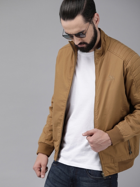 

Roadster Men Khaki Solid Bomber Jacket