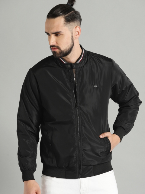 

Roadster Men Black Solid Bomber Jacket