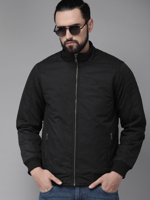 

Roadster Men Black Solid Bomber Jacket