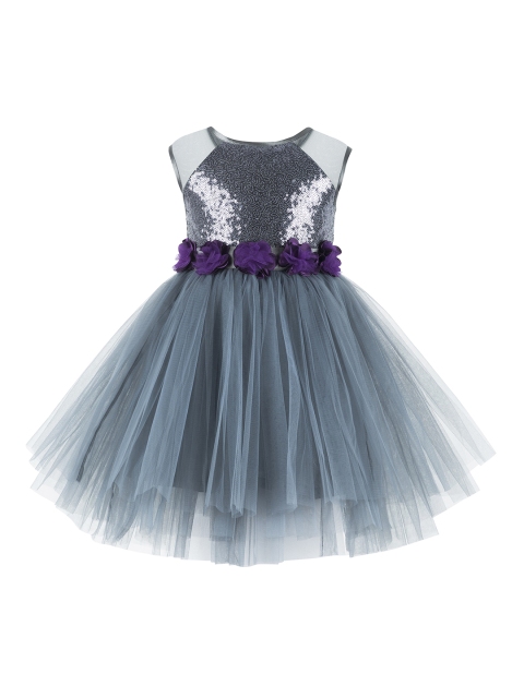 

Toy Balloon kids Girls Embellished Grey Fit and Flare Dress