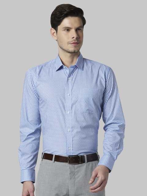

Park Avenue Men Blue Regular Fit Checked Formal Shirt
