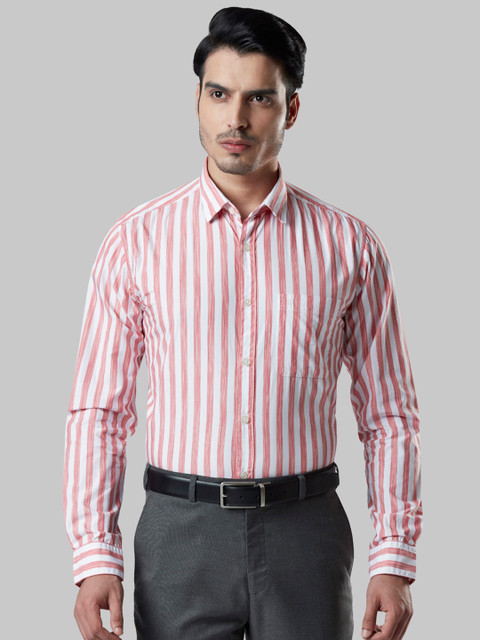 

Raymond Men Orange & White Slim Fit Striped Formal Shirt