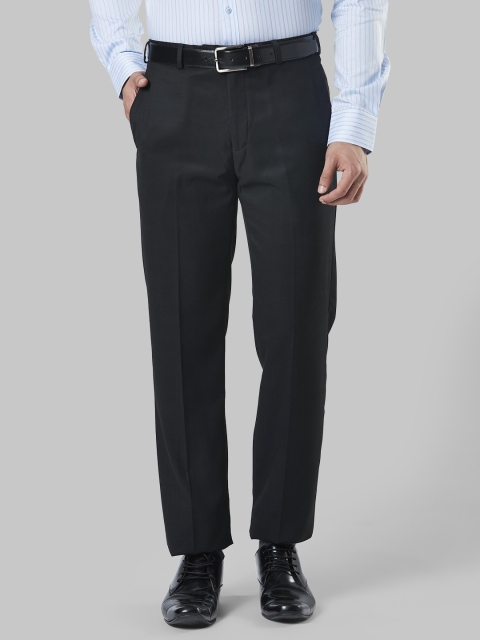 

Raymond Men Black Regular Fit Checked Formal Trousers