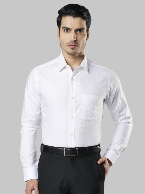 

Raymond Men White Slim Fit Self Design Formal Shirt