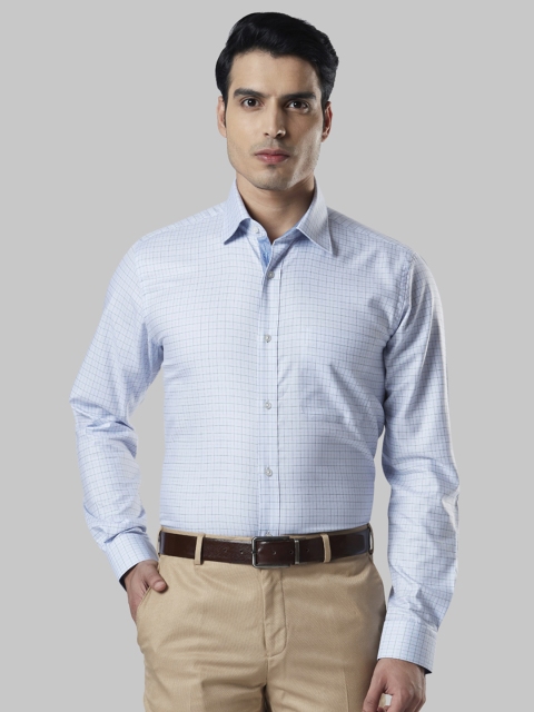 

Raymond Men Blue Regular Fit Checked Casual Shirt