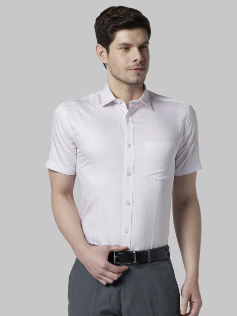 

Park Avenue Men White & Red Regular Fit Striped Formal Shirt