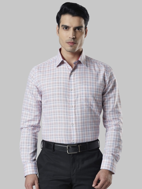 

Raymond Men Red & Off-White Slim Fit Checked Formal Shirt