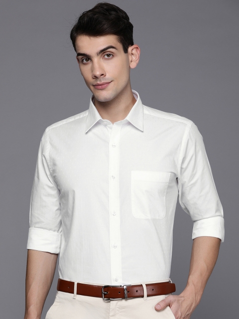 

Raymond Men White Slim Fit Self Design Formal Shirt