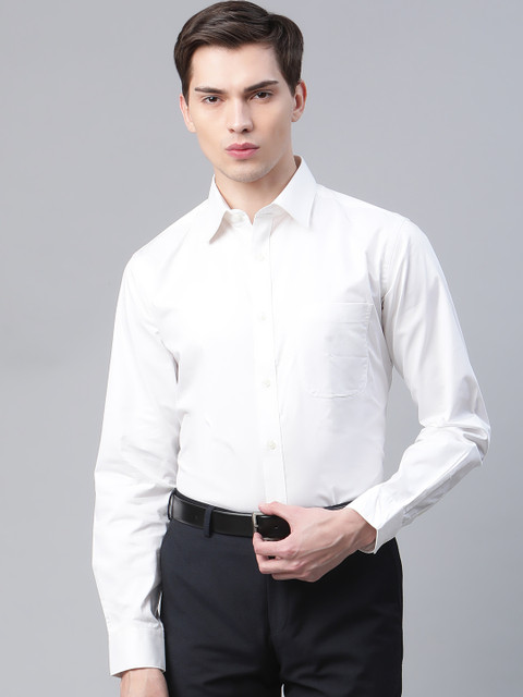 

Raymond Men White Cotton Slim Fit Solid Formal Shirt