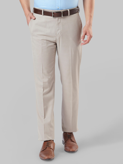 

Raymond Men Beige Regular Fit Solid Formal Trousers