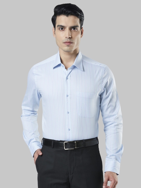 

Raymond Men Blue Regular Fit Striped Formal Shirt