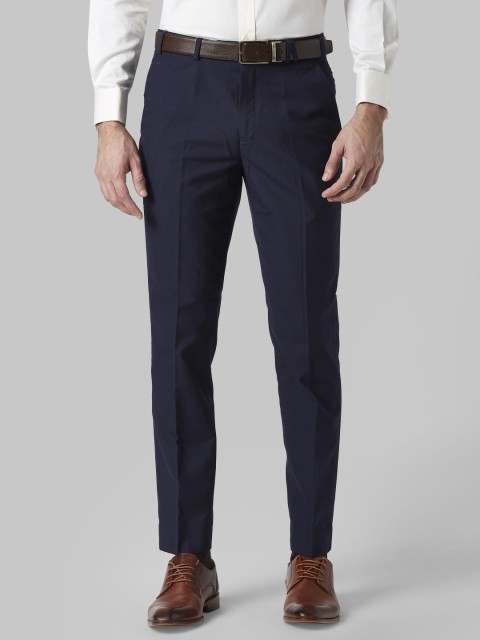 

Park Avenue Men Navy Blue Regular Fit Solid Formal Trousers