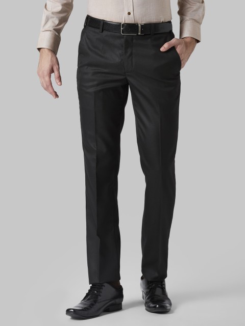 

Park Avenue Men Black Slim Fit Solid Regular Trousers