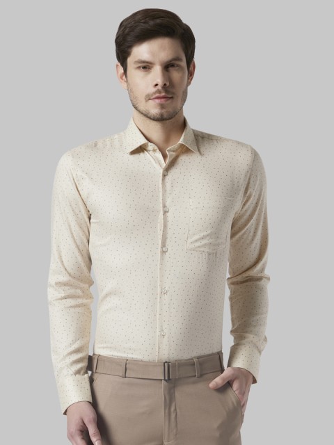 

Park Avenue Men Beige Slim Fit Printed Formal Shirt