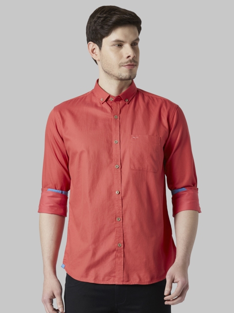 

Park Avenue Men Red Slim Fit Solid Casual Shirt