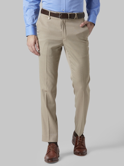 

Park Avenue Men Beige Regular Fit Solid Formal Trousers