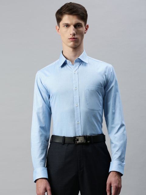 

Raymond Men Blue Slim Fit Self Design Formal Shirt