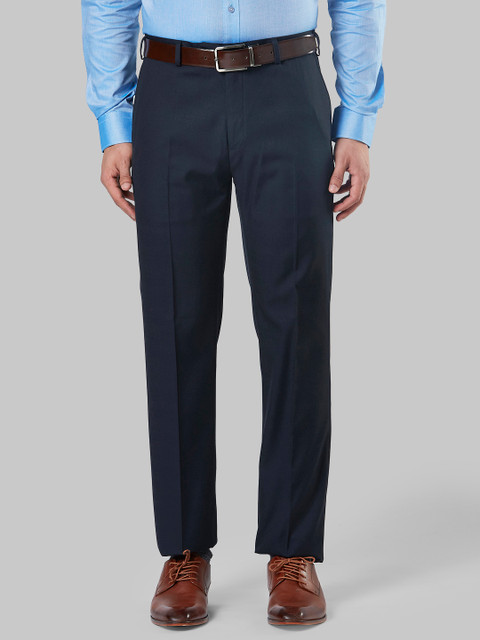 

Raymond Men Blue Regular Fit Checked Formal Trousers