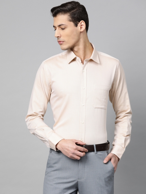 

Raymond Men Beige Contemporary Regular Fit Self Design Formal Shirt