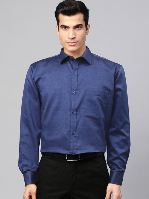 

Park Avenue Men Navy Blue Slim Fit Solid Partywear Shirt