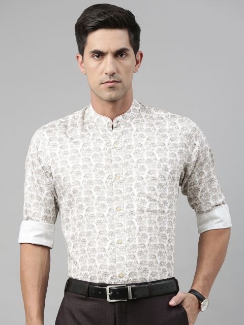 

Raymond Men White & Green Contemporary Fit Printed Formal Shirt