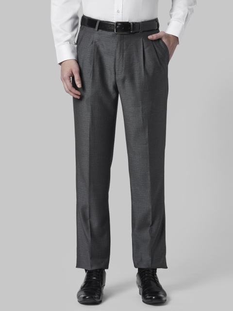 

Park Avenue Men Grey Regular Fit Solid Formal Trousers