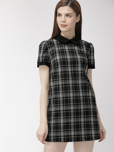 

FOREVER 21 Women Black & White Checked A-Line Dress