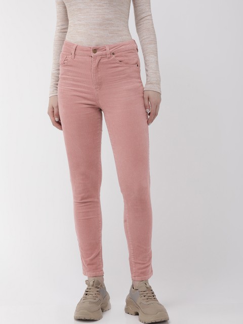 

FOREVER 21 Women Pink Regular Fit Solid Regular Trousers