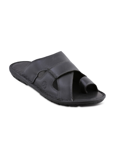 

Ventoland Men Black Leather Sandals