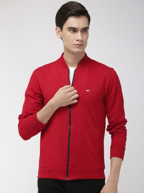 

Park Avenue Men Play Red Solid Slim Fit Sweatshirt