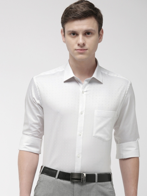 

Park Avenue Men White Slim Fit Self Design Formal Shirt