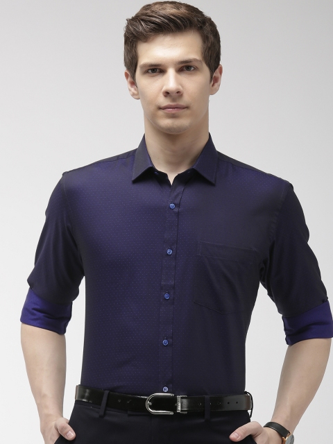 

Park Avenue Men Navy Blue Slim Fit Self Design Formal Shirt