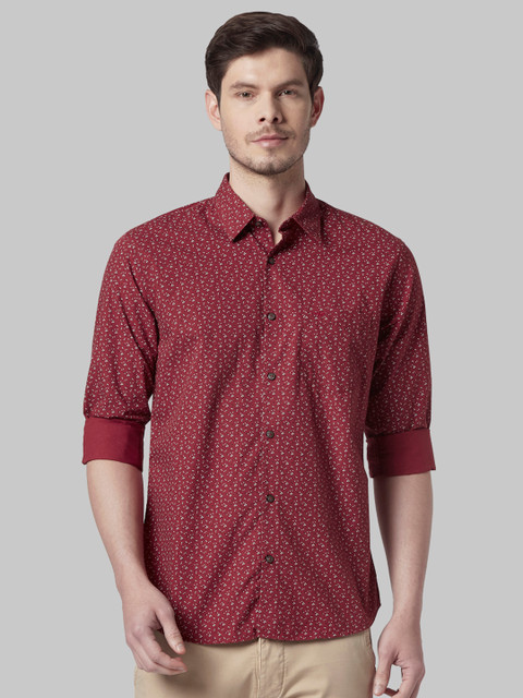 

Park Avenue Men Red & White Slim Fit Printed Casual Shirt
