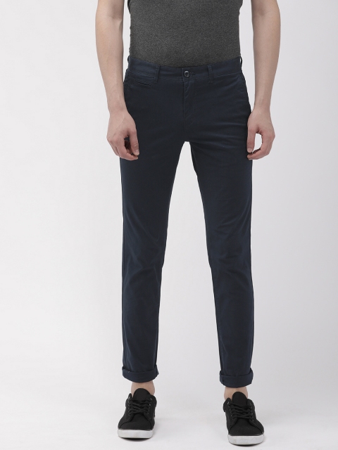 

Park Avenue Men Navy Blue Neo Fit Solid Chinos