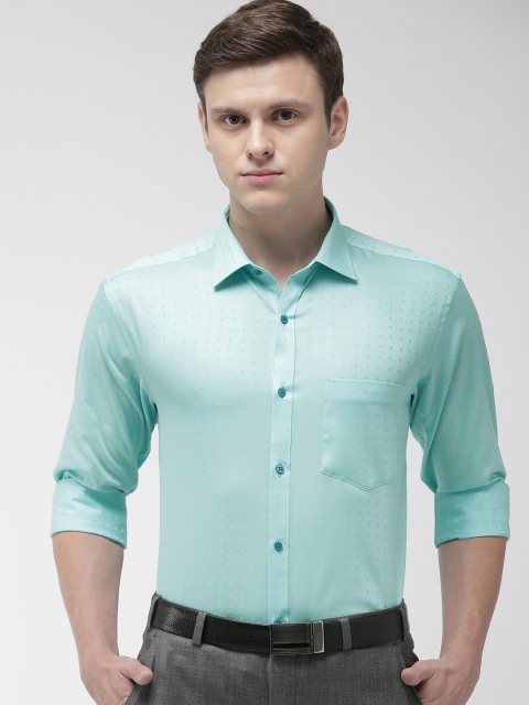 

Park Avenue Men Sea Green Slim Fit Self Design Formal Shirt