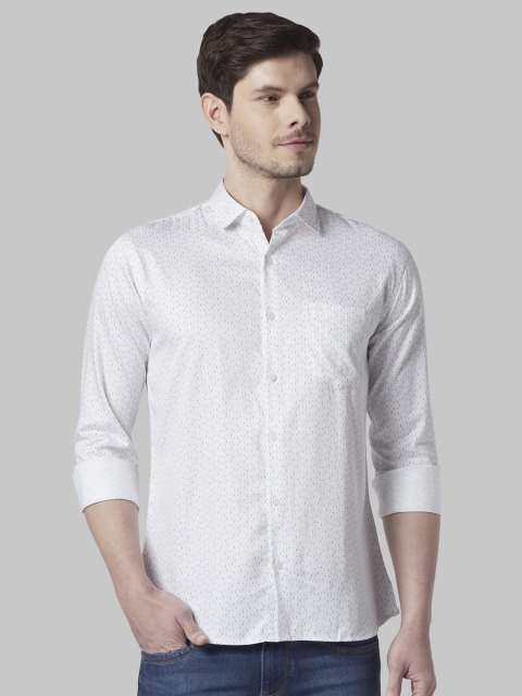 

Park Avenue Men White Slim Fit Printed Casual Shirt