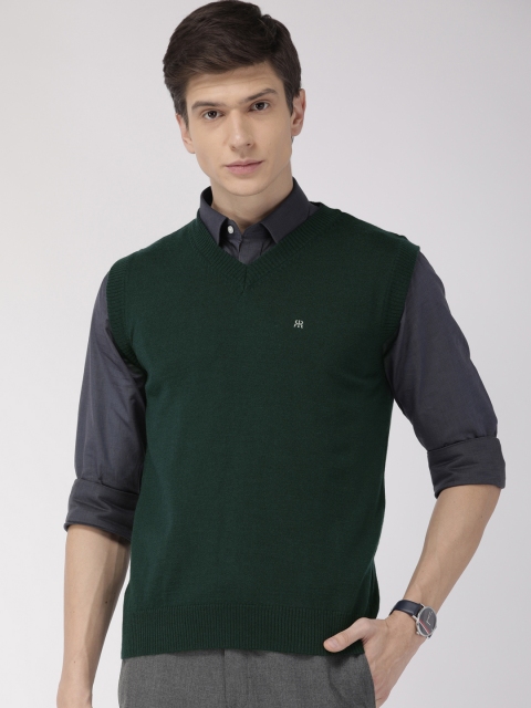 

Raymond Men Green Solid Pullover Sweater