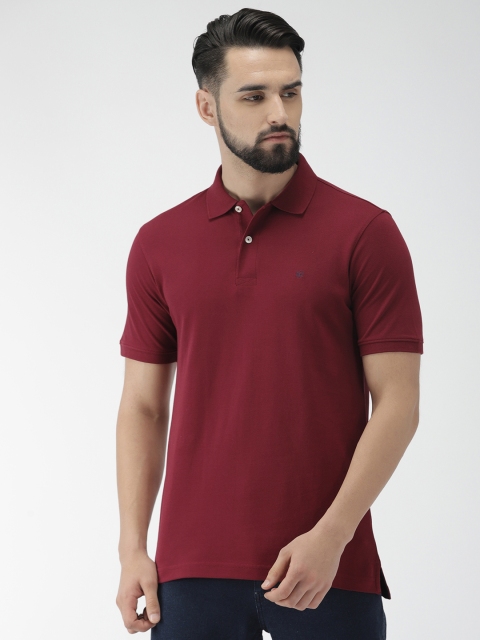 

Raymond Men Maroon Solid Polo Collar Pure Cotton T-shirt