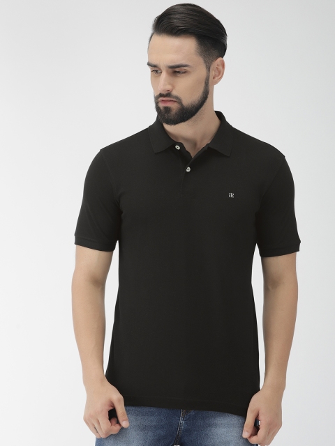 

Raymond Men Black Solid Polo Collar T-shirt