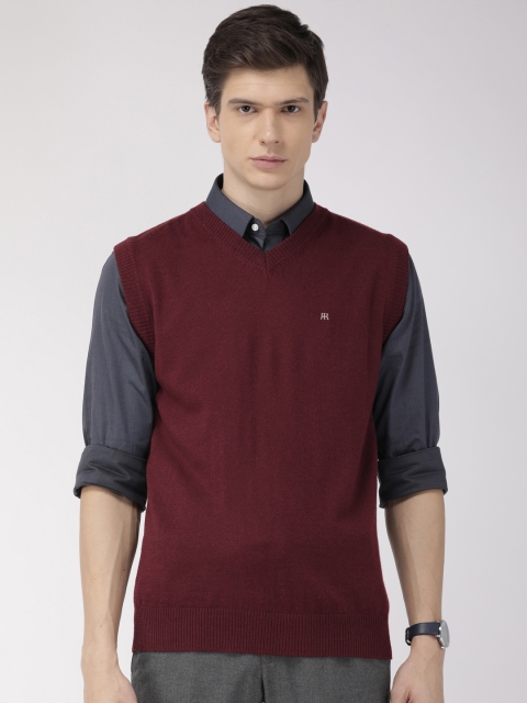 

Raymond Men Maroon Solid Pullover Sweater