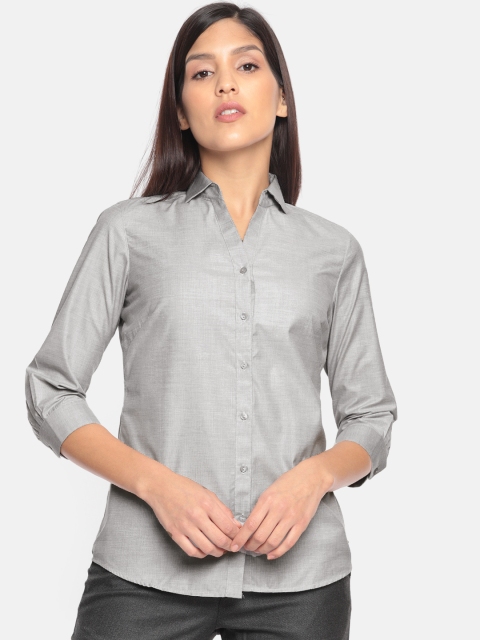 

Park Avenue Women Grey Slim Fit Solid Formal Shirt