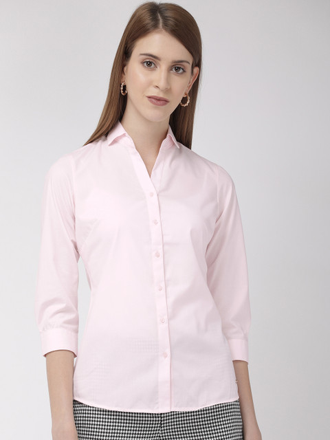 

Park Avenue Women Pink Solid Slim Fit Formal Shirt