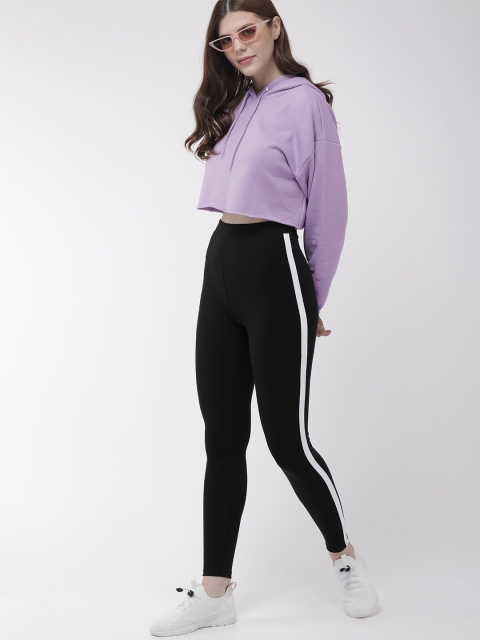 

FOREVER 21 Women Lavender Solid Pullover Cropped Sweater