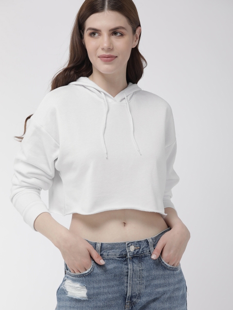 

FOREVER 21 Women White Solid Sweatshirt