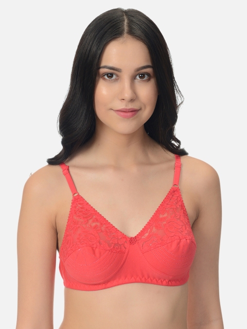 

mod & shy Women Coral Pink Solid Non-Wired Non Padded Everyday Bra MS52